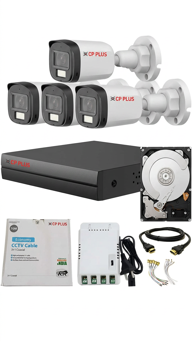 CP Plus 4-Channel CCTV Kit with 500GB HDD